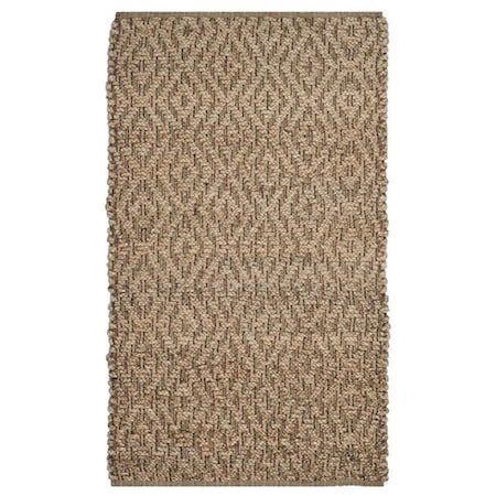 Safavieh 3 x 5 ft. Small Rectangle Natural Fiber Hand Woven Rug, Natural and Red NF873A-3